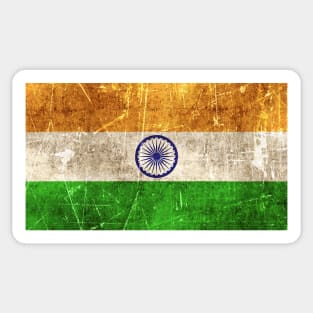 Vintage Aged and Scratched Indian Flag Sticker